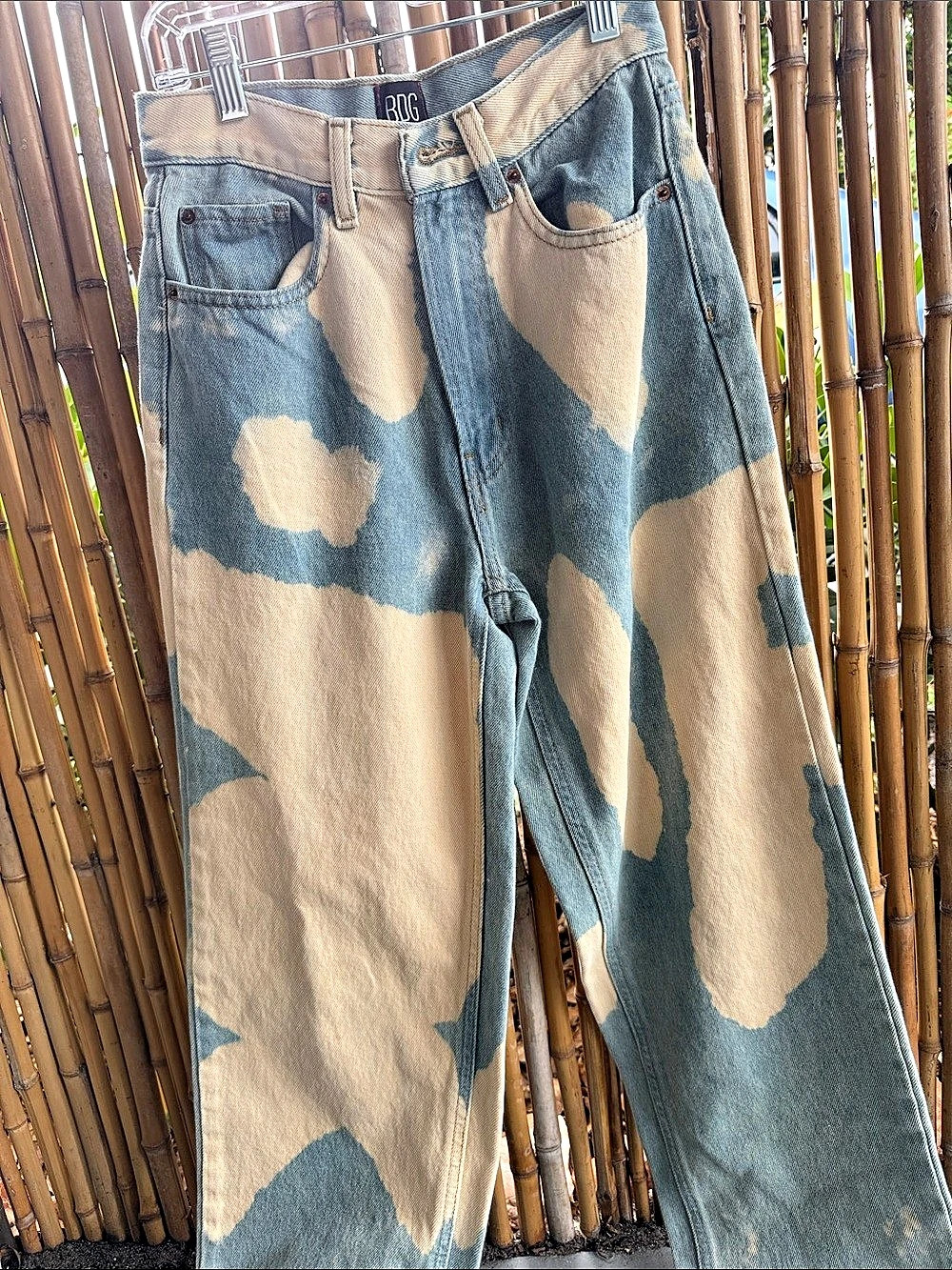 BDG Straight Leg Jeans in Blue & Tan Waist 25